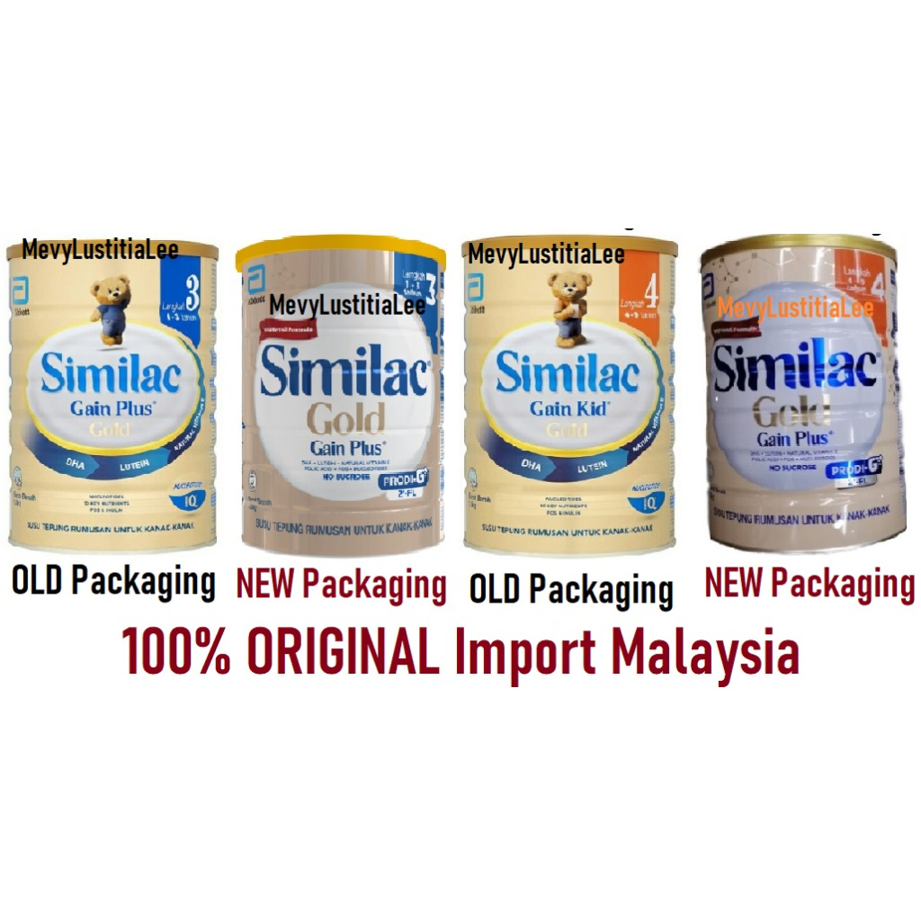 MALAYSIA 1.8kg Susu Similac Gold 2FL 2 FL Gain Plus Gain Kid  Step 3 4 Formula Anak 1-3 Tahun Kaleng