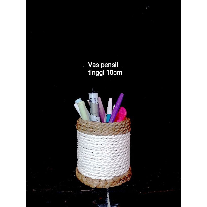 

Peralatan sekolah dan kerja vas pensil bahan tali mendong