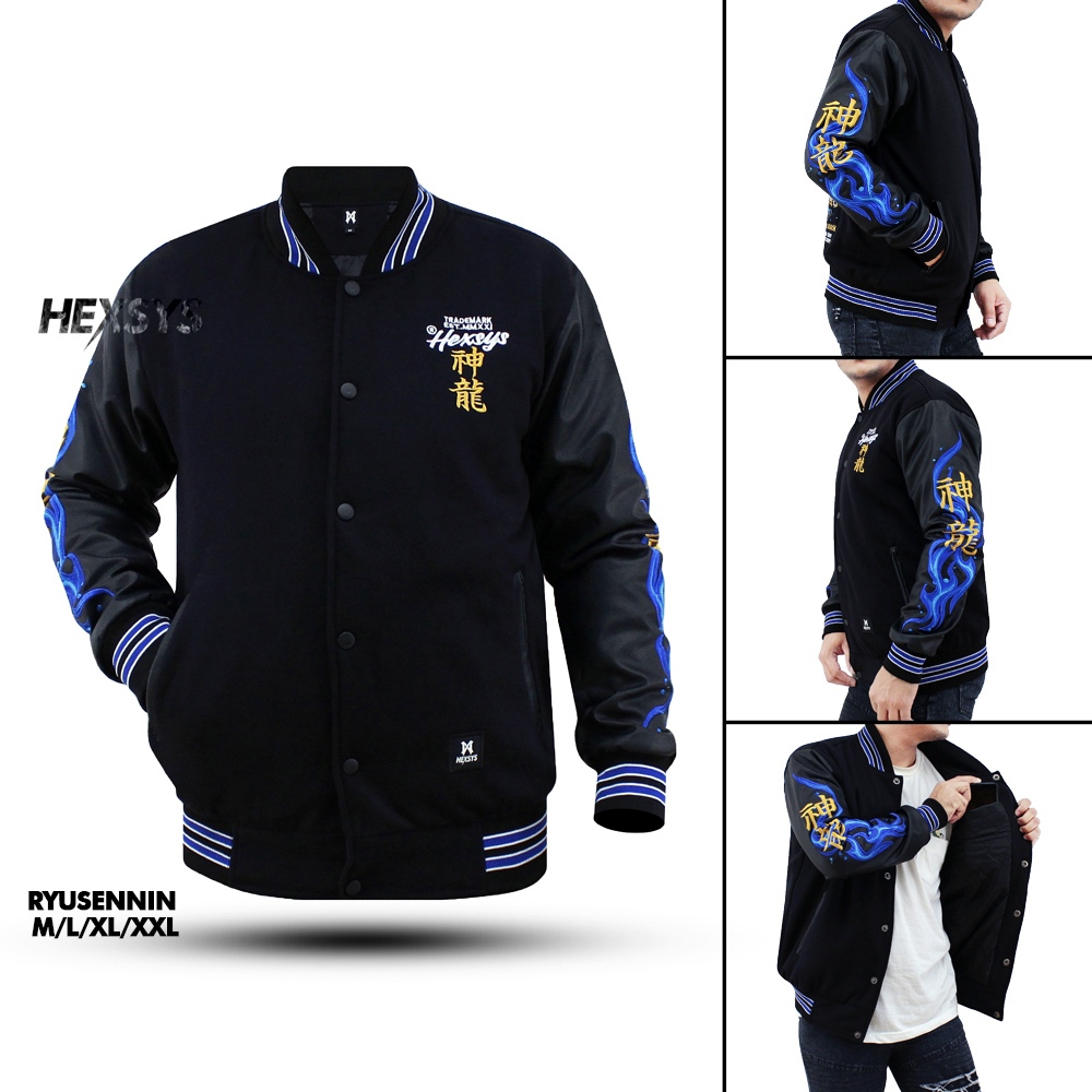 BESTPROMO Bossque X Hexsys-Ryusenin Jaket Varsity Bordir Breakside Baseball Kremlin Jaket Varsity