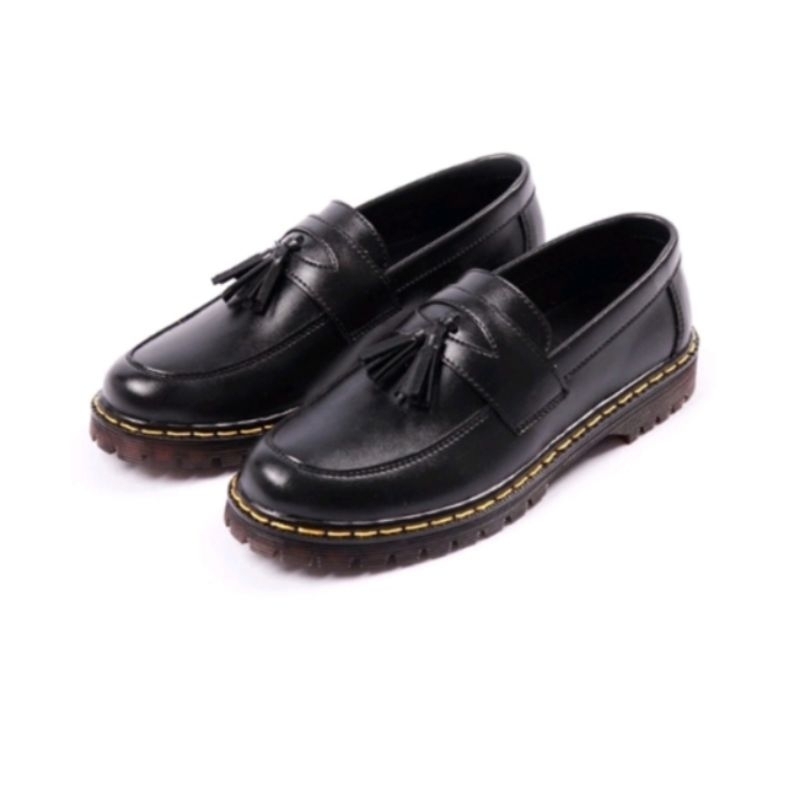 Sepatu Penny Loafers Pria Boots Kulit Hitam