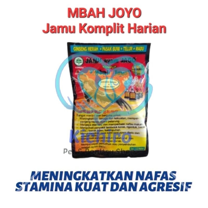 

Mbah Joyo isi 12 butir Jamu Ayam Jago