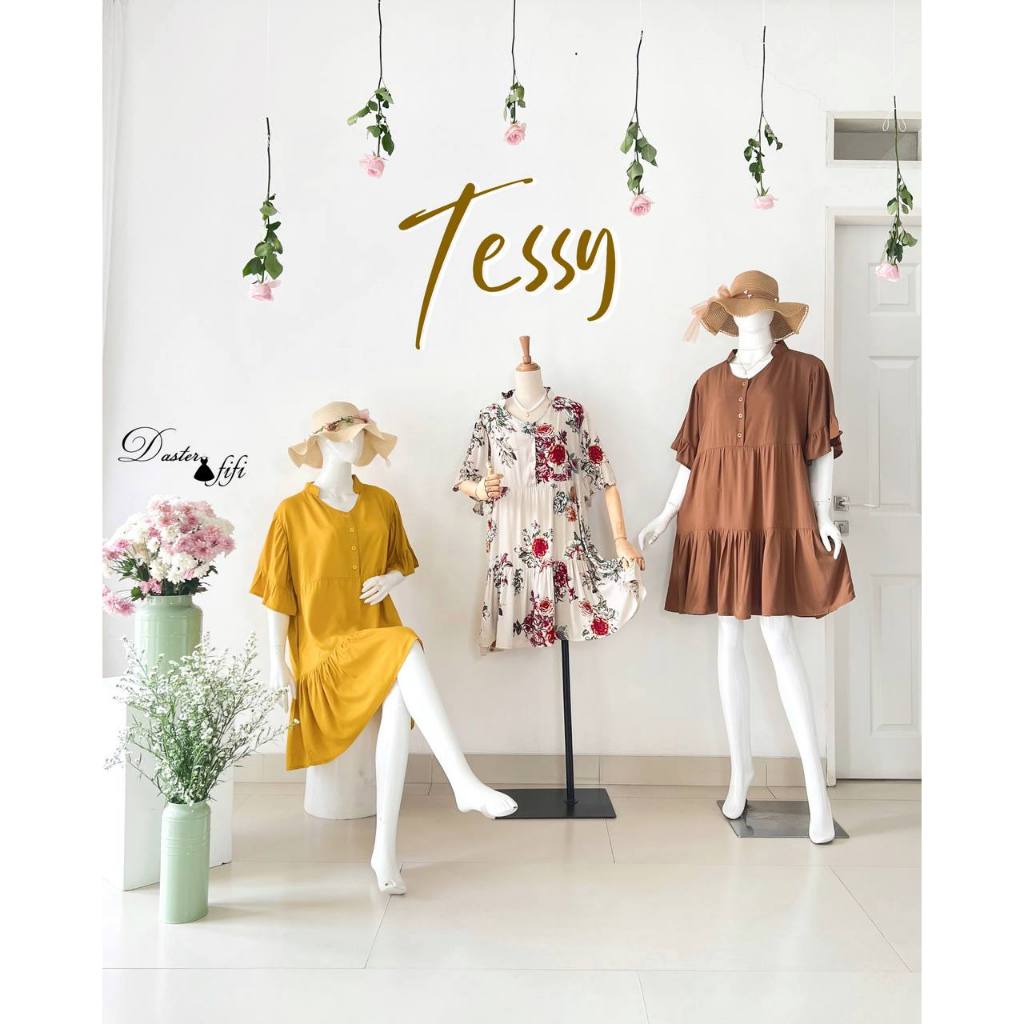 DASTER TESSY MINI HOMEDRESS DASTER PENDEK BUSUI FRIENDLY BY DASTER FIFI