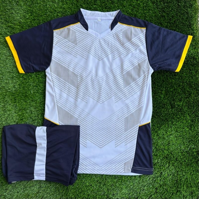 (BISA COD) SETELAN FUTSAL LINE COMBO WHITE NAVY BAJU BOLA JERSEY BOLA JERSEY FUTSAL BAJU FUTSAL SETE