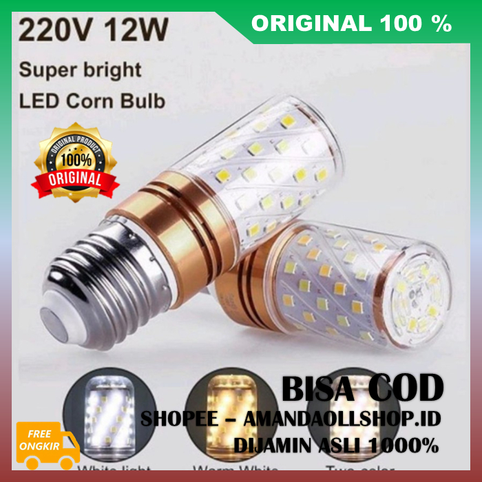 Lampu Candle LED E27 Lampu Led Candle Jagung 3 Warna Fiting E27 100% ASLI