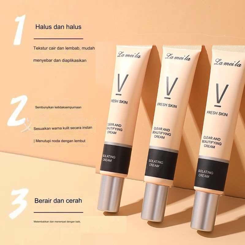 LAMEILA V MOISTURIZE BRIGHTEN AND CREAM Concealer Krim Wajah / Primer Wajah