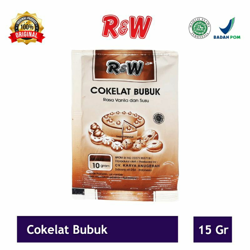 

Coklat Bubuk Sachet 10 Gram R&W Cokelat Bubuk Kue Praktis