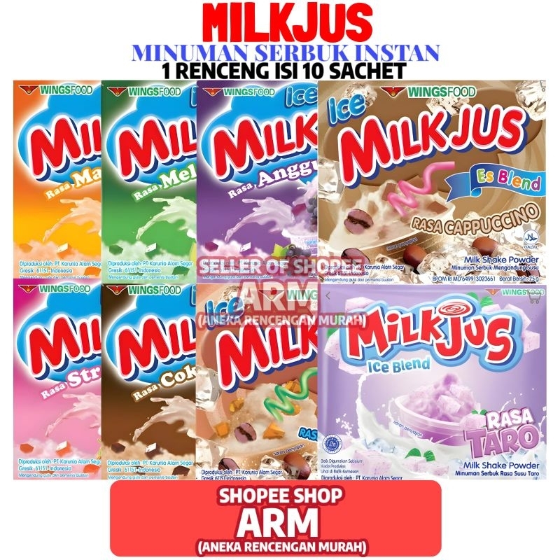 

Minuman Serbuk Milkjus Ice Blend 1 Renceng Isi 10 Sachet