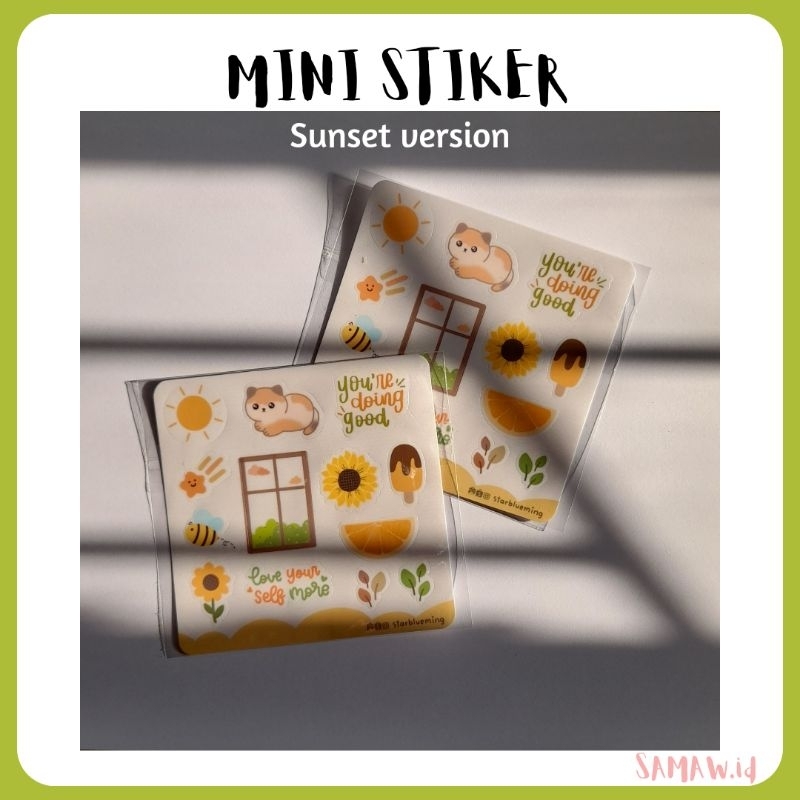 

Mini Sticker Sheet - Sunset Version - Design by starblueming