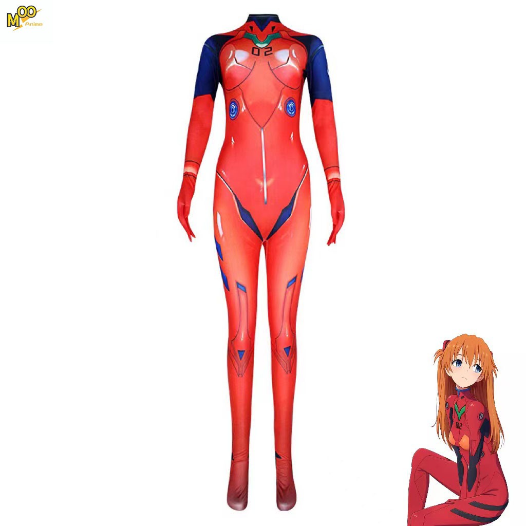 Neon Genesis Evangelion Asuka Langley Soryu cosplay costumes EVA Asuka Cosplay bodysuit and wig