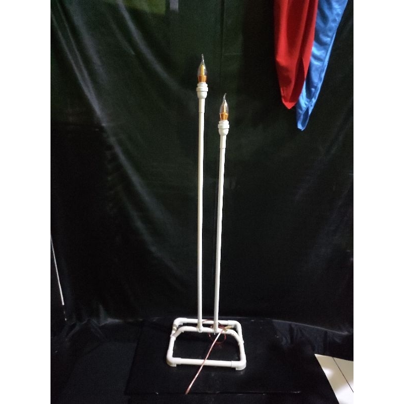 standing dekorasi lampu lilin 2 tangkai