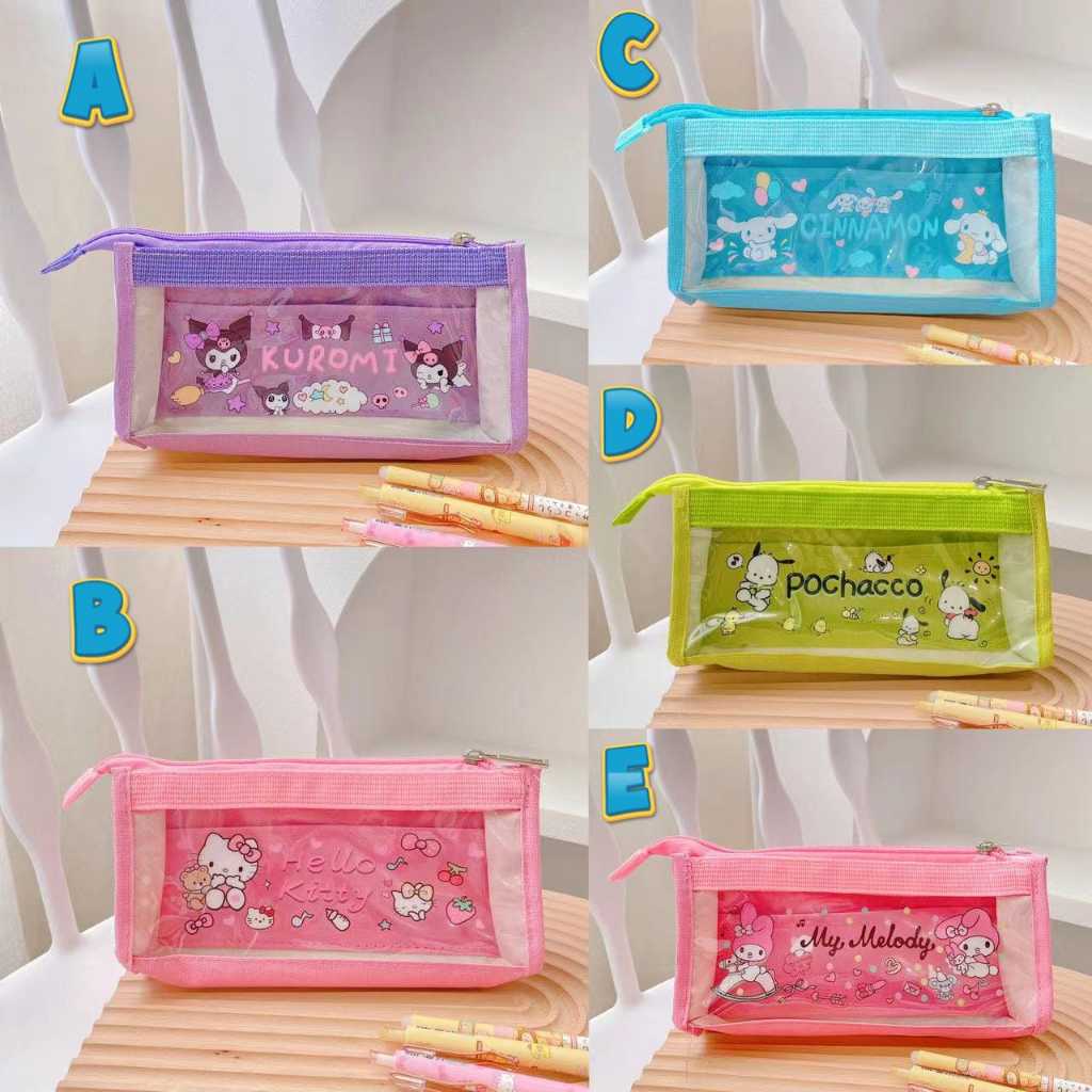 

TEMPAT PENSIL TRANSPARAN RESLETING KUROMI MELODY UK 19X6X9