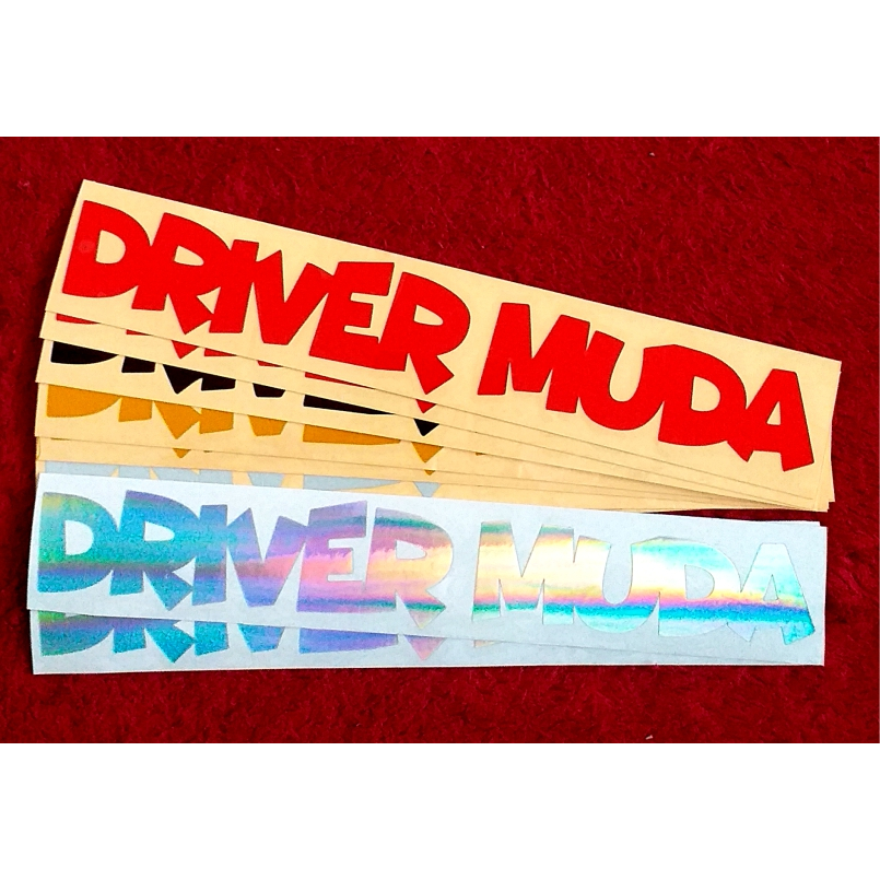 Stiker cutting Driver muda, sticker tulisan Driver Muda