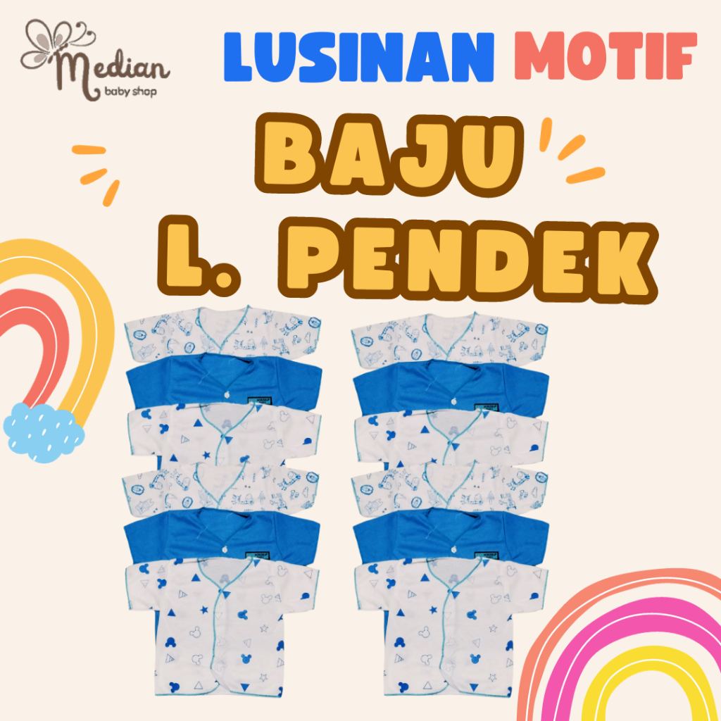 LUSINAN BAJU LENGAN PENDEK MOTIF BAYI BARU LAHIR