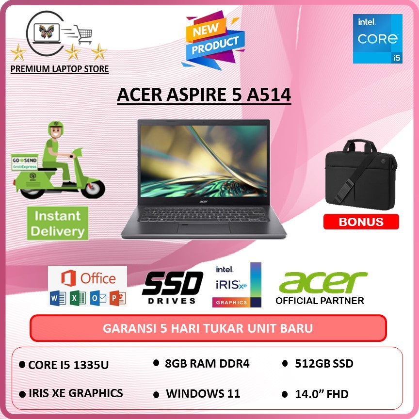 Laptop Acer Aspire 5 A514 i5 1335U Ram 8Gb 512 Ssd 14Fhd IPS