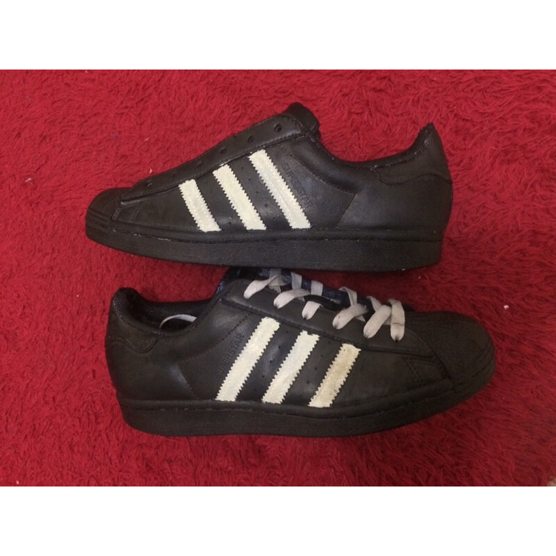Adidas superstar black white second