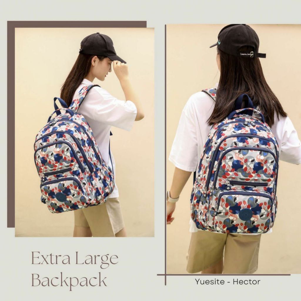 TAS RANSEL SEKOLAH KULIAH LAPTOP WANITA YUESITE HECTOR ORI