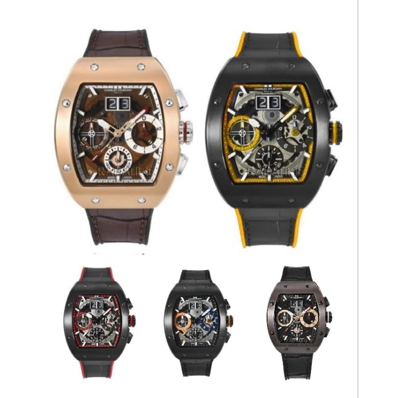 Jam Tangan Pria CHARLES JOURDAN CJ1090 Tali Karet / Rubber