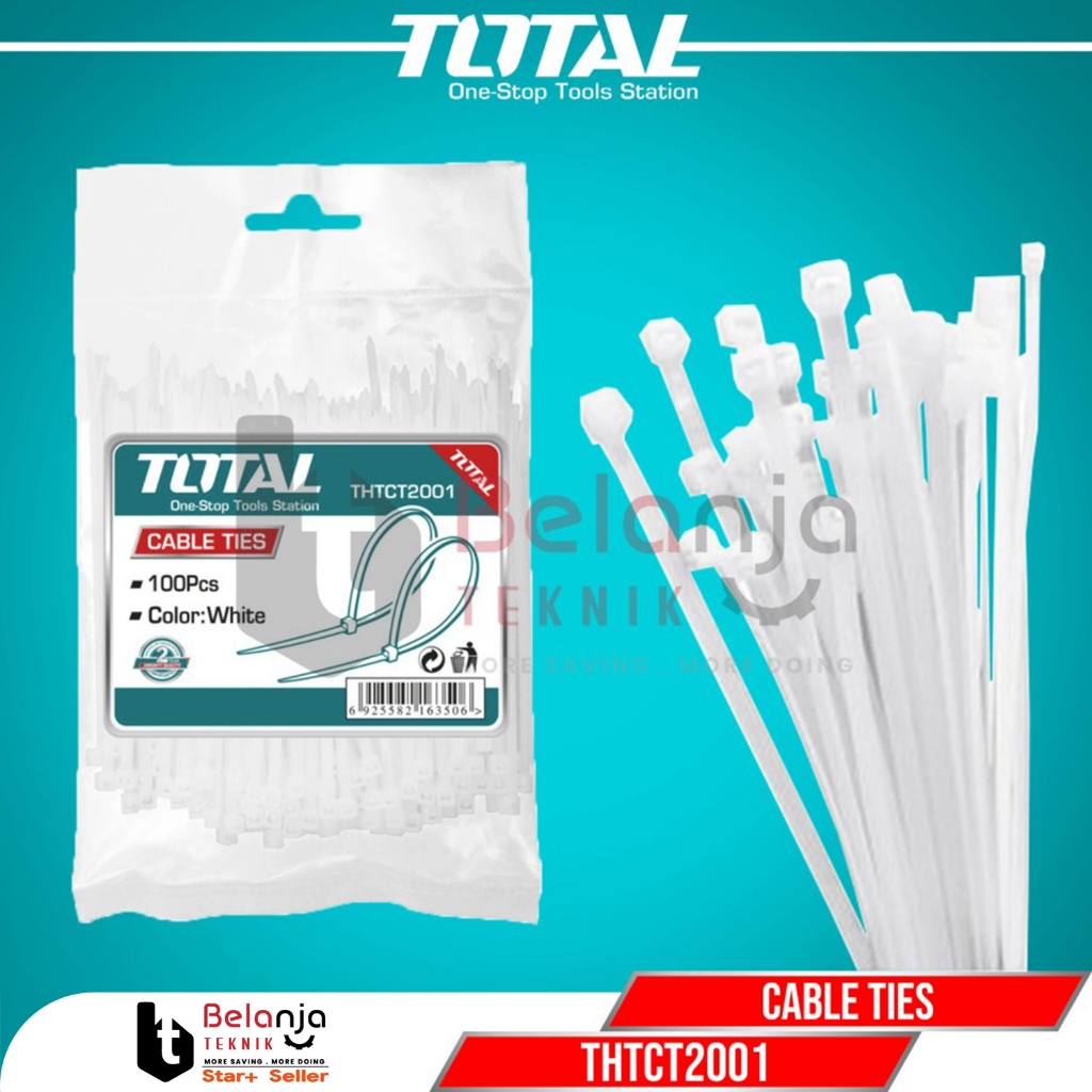 

Total Cable Ties Tie 20 CM Kabel Tis Putih Pengait Nylon THTCT2001
