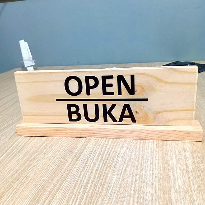 

Papan tanda "open/buka" papan tanda, sign board