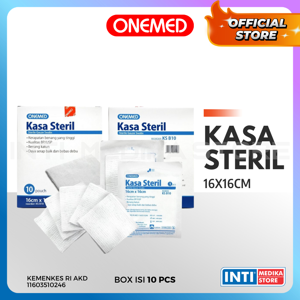 ONEMED - Kasa Steril 16 x 16cm Isi 10 | Perban Pembalut Luka