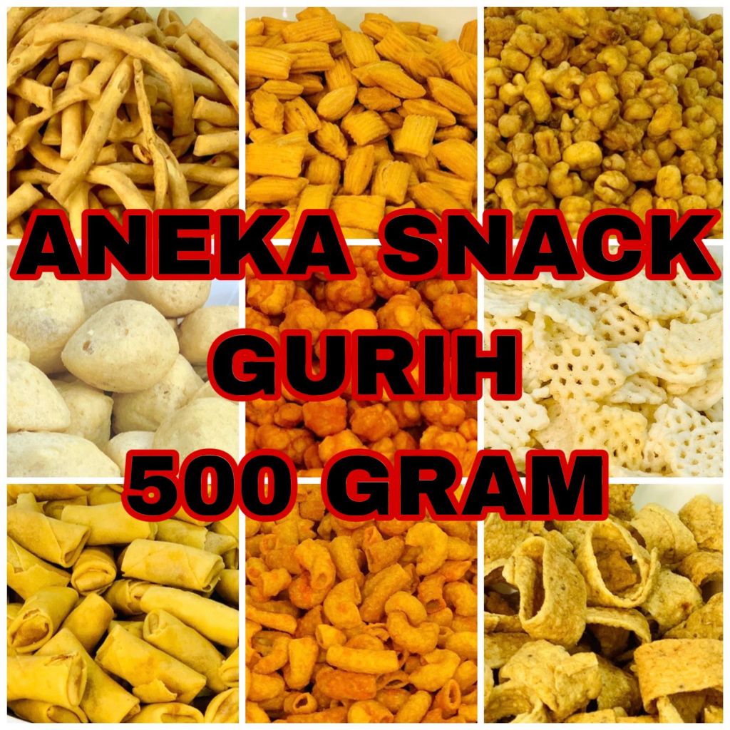 

[500 GR] ANEKA SNACK GURIH / PEDAS MEDAN / ALEN ALEN / KERUPUK IKAN / PILUS MEDAN JAYA / SUMPIA / SAMOSA / JAGUNG MARNING PEDAS MANIS / EMPING JAGUNG / ORONG ORONG MEDAN / SNACK JADUL MEDAN / BASRENG VIRAL