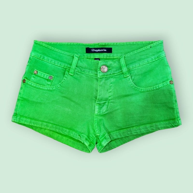 Celana Jeans Pendek Wanita Hijau Merk Euphoria