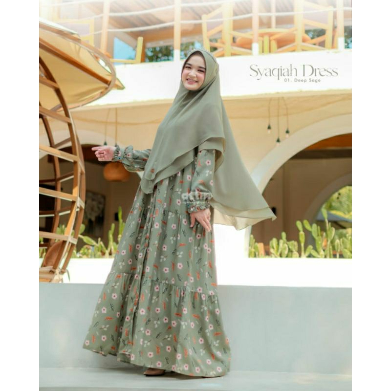 Gamis Syaqiah by Attin hijab Original Gamis Busui Friendly