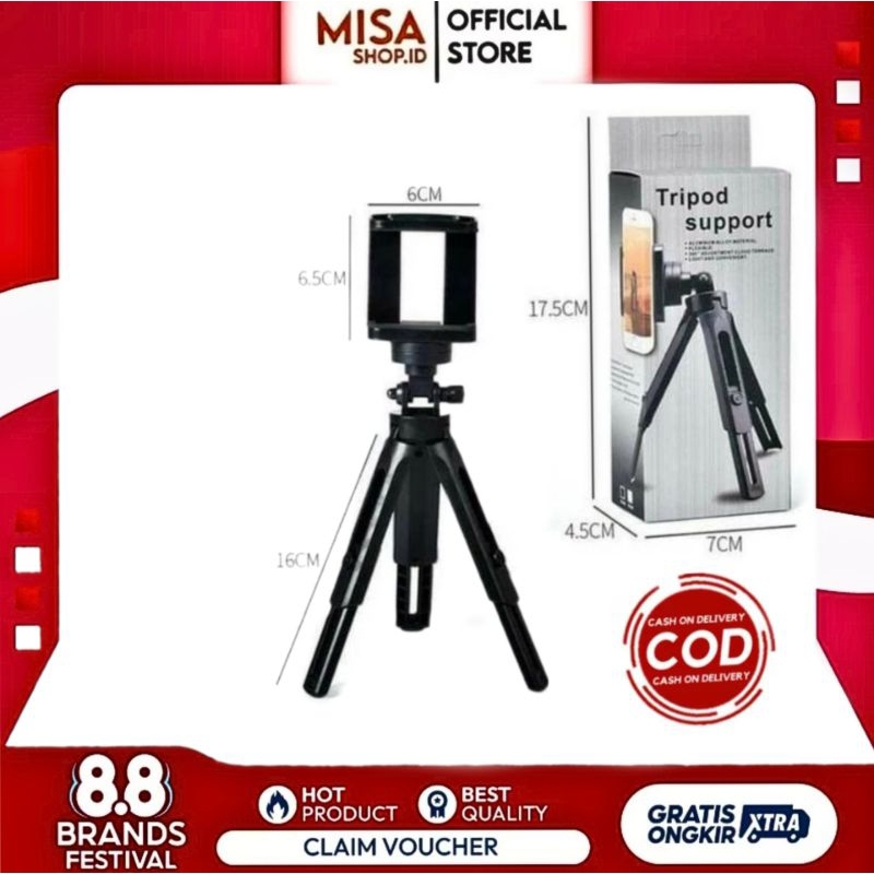 Tripod Tik Tok Tiktokers 3 in 1 can potrait and landscape Handphone Tegak Lurus Miring holder hape h