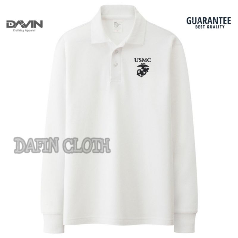 Kaos Kerah Pria Polo shirt Lengan Panjang USMC  Marinir