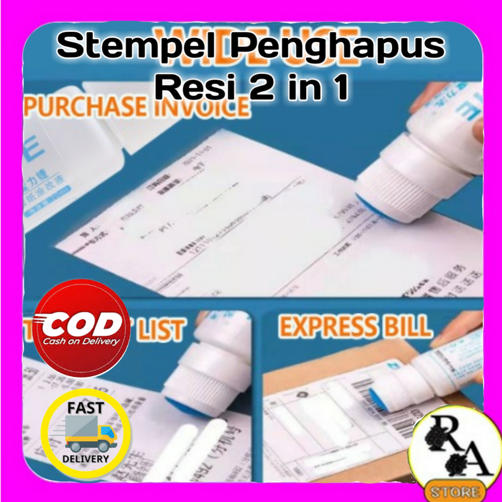 

ML JIE Stempel Penghapus Resi 2 in 1 Cutter Pembuka Paket - ML-2 - Blue