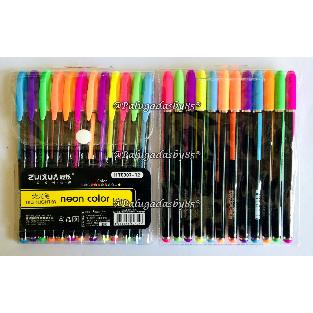 

(1 Pak / 12 Warna) GROSIR Gelpen ZUIXUA HT6307-12 1.0 Pastel Pen Neon Color / Pen Gel Warna Warni Neon / Color Pen / Gel Pen Color Zui Xua HT 6307/ Pen Neon