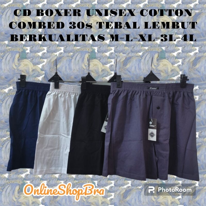 CD Boxer Pria /Wanita Dewasa Z3000s  Cotton Combed 30s Berkualitas M L XL XXL XXXL Rp. 26500- Rp.350