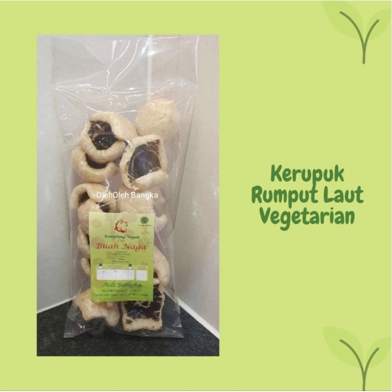 

Kerupuk Rumput Laut Vegetarian Vegan Cap Buah Naga Asli Bangka