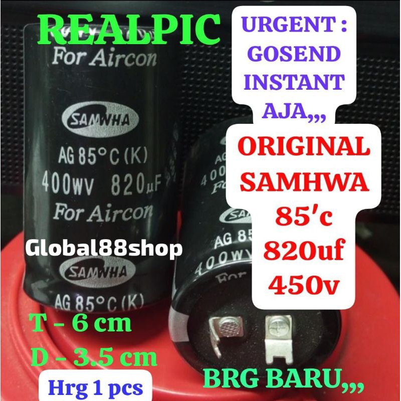 ELCO ECO EKO 820uf/400v 820uf 400v 820 400 SAMHWA ORIGINAL