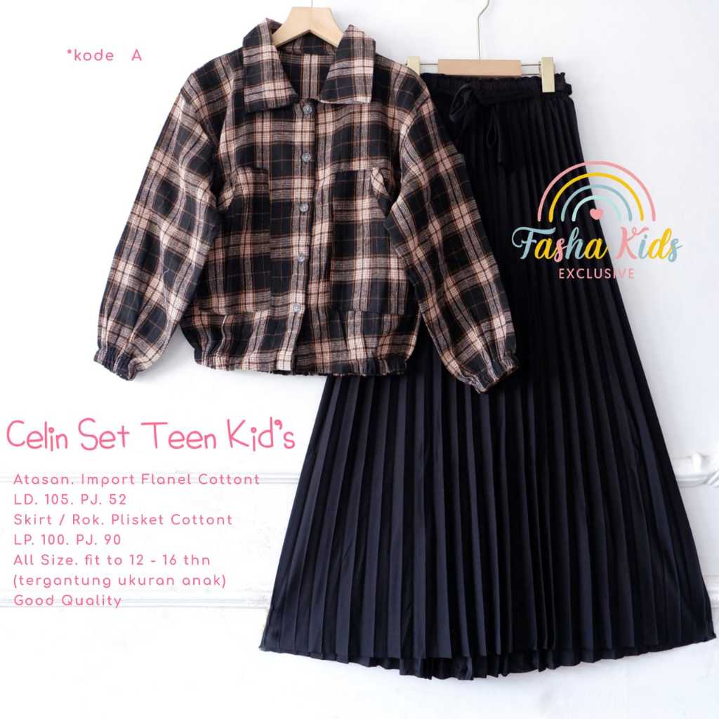 CELIN SET TEEN KIDS SETELAN BAJU ANAK REMAJA PEREMPUAN USIA 12-16 TAHUN ONESET ANAK TANGGUNG BLOUSE 