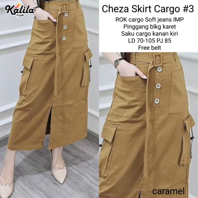 COD BAWAHAN ROK CARGO CEWEK KEKINIAN CHEZA #3 // CHEZA #4 CARGO SKIRT MURAH SOLO ORI BY KALILA