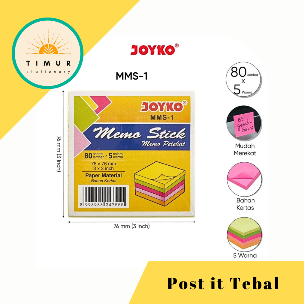 

Memo Stick / Sticky Notes Joyko MMS-1 TEBAL per Pak