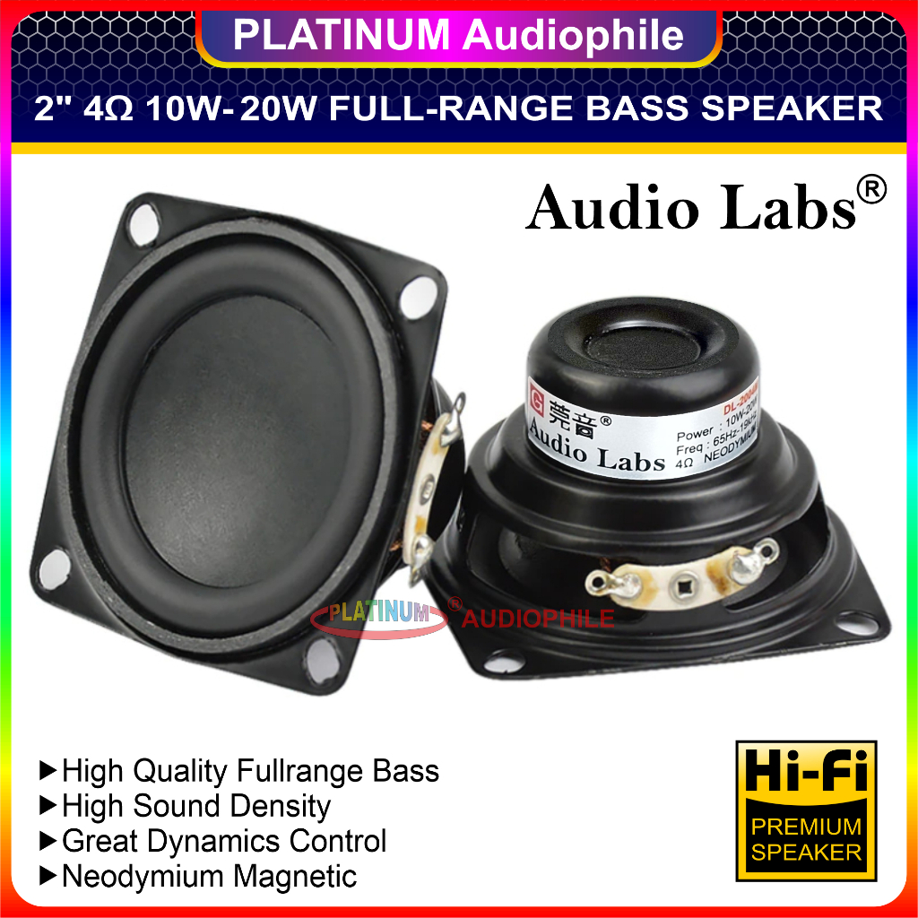Speaker Full range Bass 2 Inch 4 ohm 20W Hifi Speker 2" Fullrange Neodymium Magnet Audiolabs DL2004M
