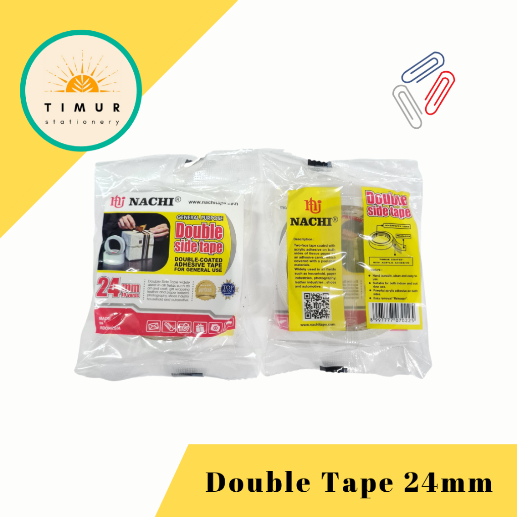 

Double Tape Perekat 2 Sisi Nachi 24mm x 10 Yard per pc