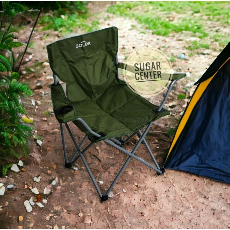 Soleil Kursi Lipat Dengan Cup Holder/Soleil Kursi Camping/Soleil Kursi Mancing/Soleil Kursi Santai/S