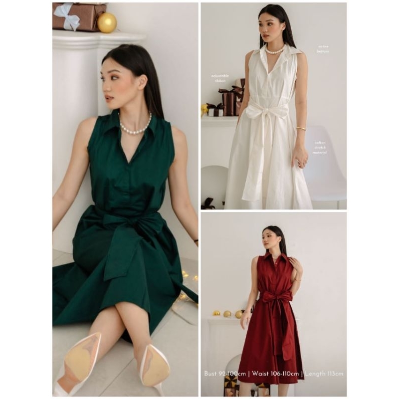 dress natal sincia / dress hijau merah marun putih / dress wanita