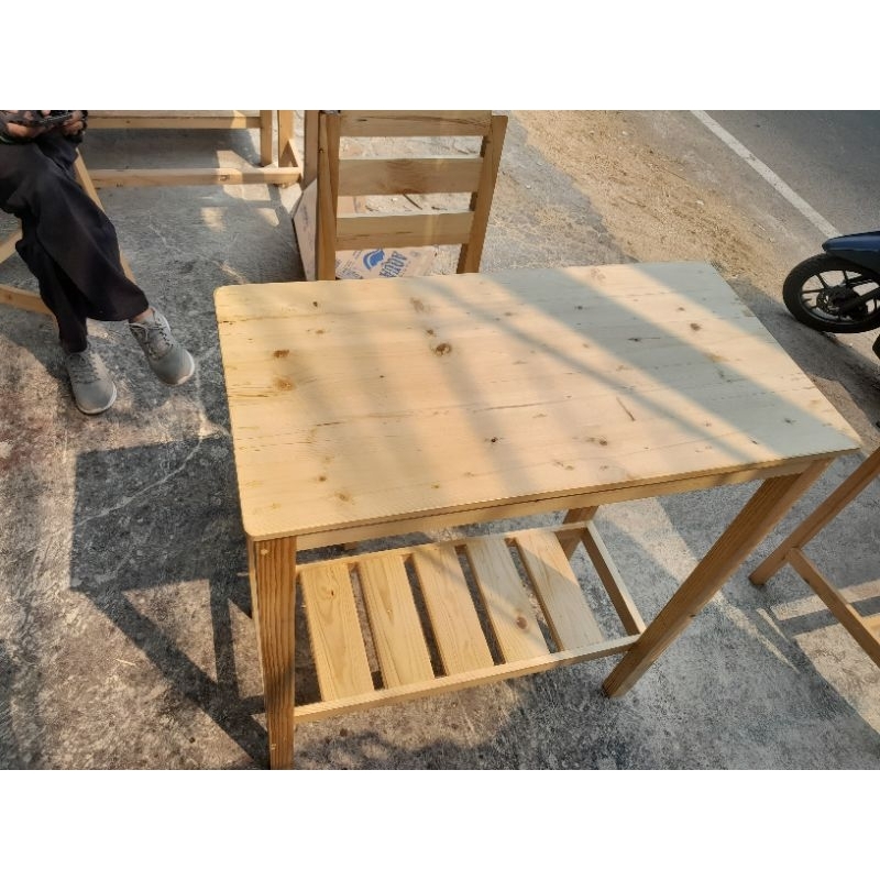 meja rak  jati belanda meja rak akuarium