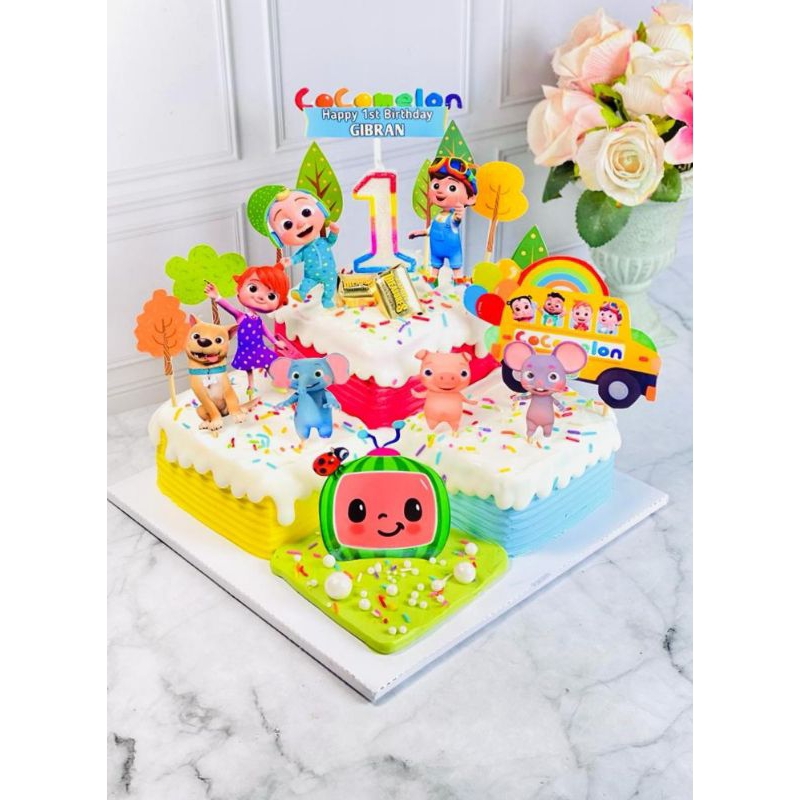 

kue ulang tahun anak birthday cocomelon topper