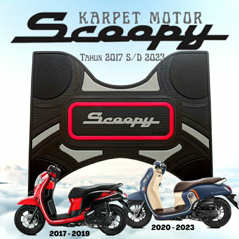 KARPET MOTOR HONDA SCOOPY FI TAHUN 2017 - 2023 ALAS KAKI MOTOR SCOOPY PIJAKAN KAKI MOTOR SCOOPY AKSESORIS VARIASI SCOOPY