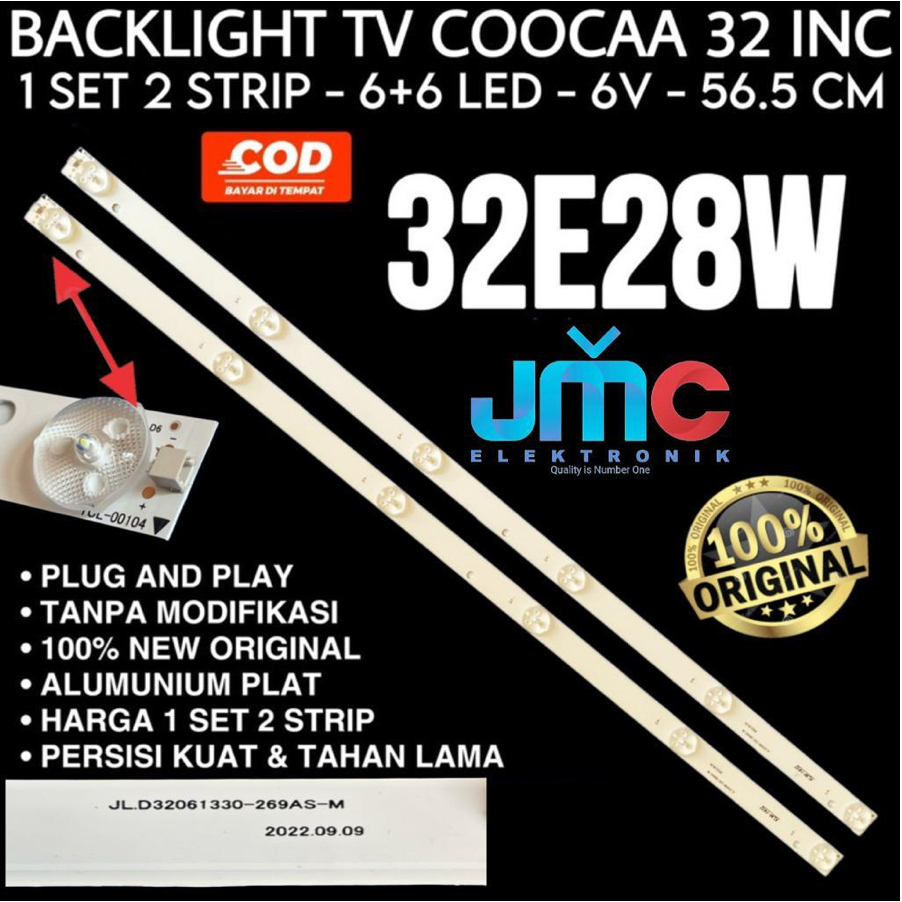 BACKLIGHT TV LED COOCAA 32 INCH 32E28W 32E28 LAMPU BL 32 IN KOKA COCA 6K 6V