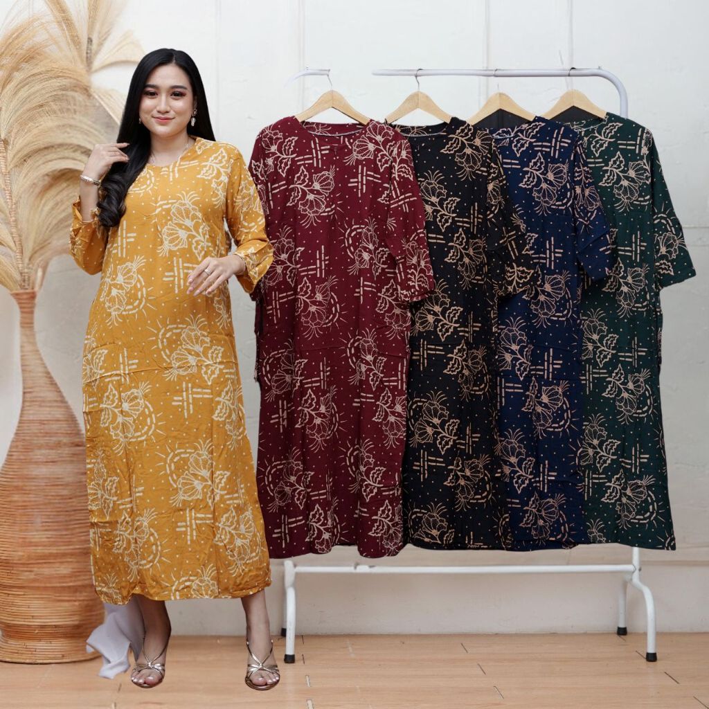 Daster Kekinian Terbaru Busui Rayon Batik Pekalongan Bumil Baju Wanita Resleting Viral Tidur Dewasa 