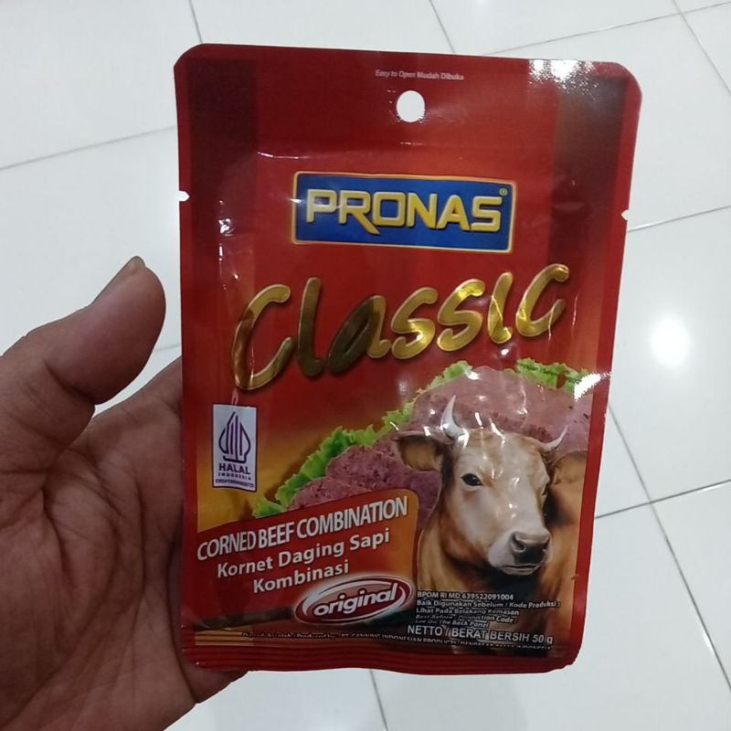 

Mahbubah - Pronas Classic 50 g Kornet Daging Sapi Rasa Original Sachet