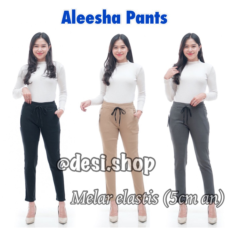 Aleesha Pants Bahan Bengaline (Melar)