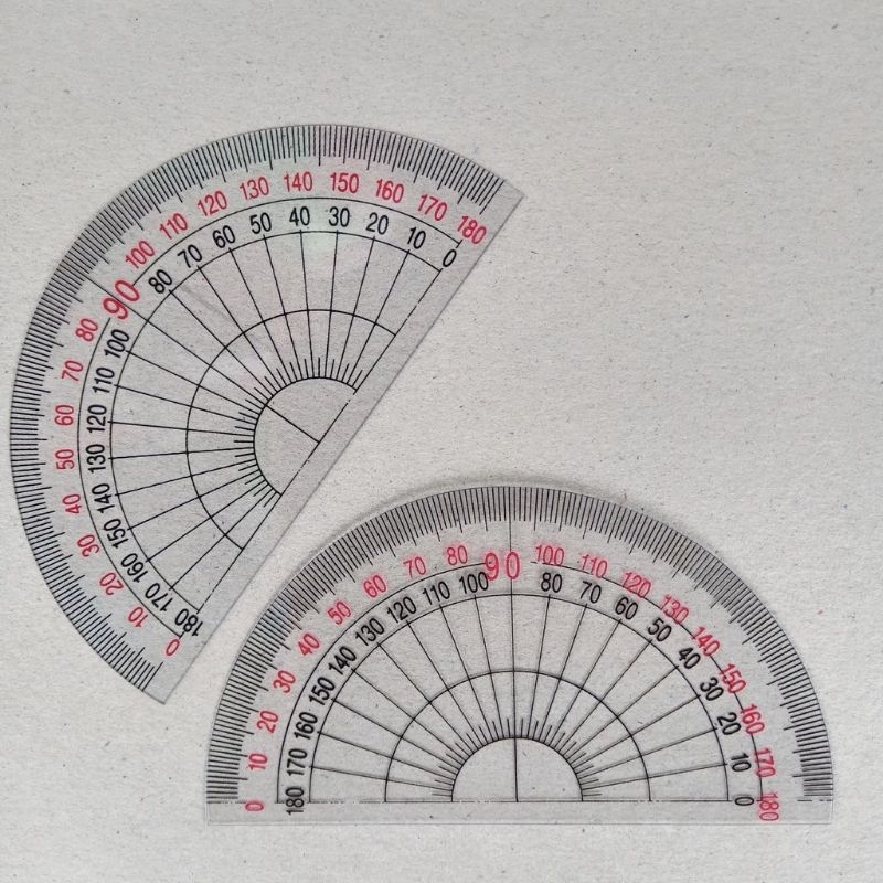 

Penggaris Busur Plastik 180 Derajat / Mistar Busur Plastik Murah