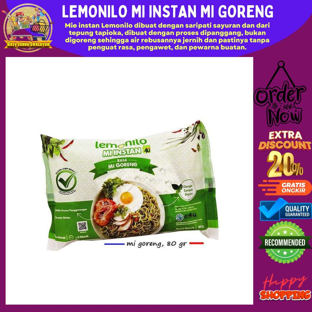 

Lemonilo Mie Instan Alami Rasa Mie Goreng